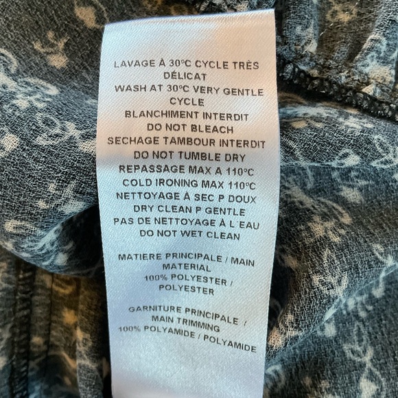 See By Chloe Black Floral Crepe Midi Dress FR Size 42 Ruffle Victorian Feminine - Picture 9 of 9